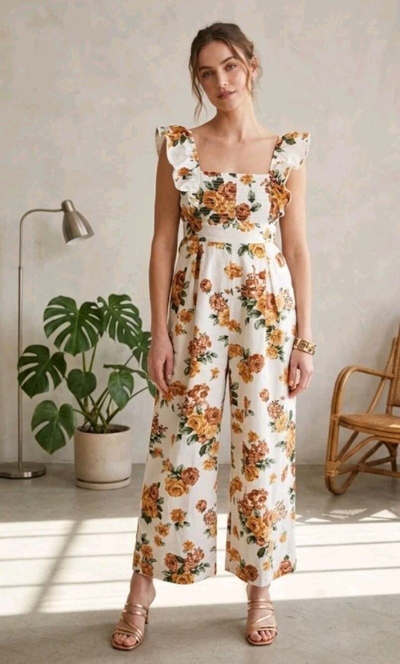 NEW Mille Alessia Jumpsuit Floral Small Summer Resort